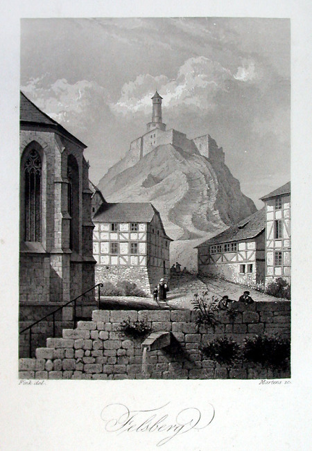 Teilansicht von Felsberg mit Felsburg, 1835/1840