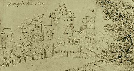 Ansicht der Burg Rodenstein, 1634