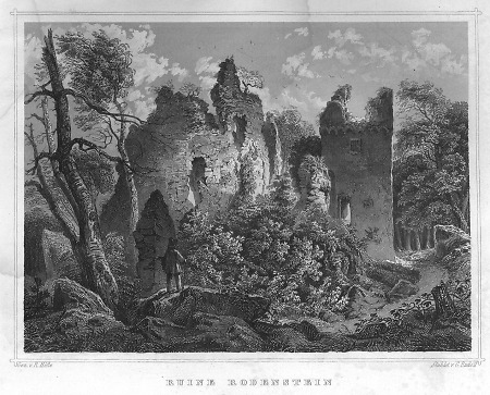 Ansicht der Ruine Rodenstein, 1849