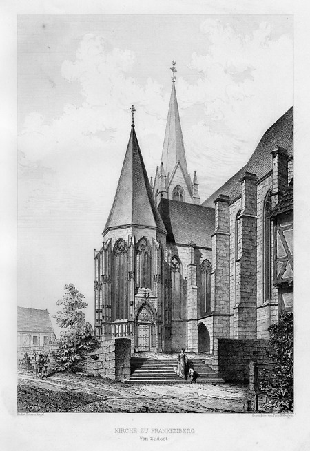 Ansicht der Frankenberger Kirche von Südost, 1882