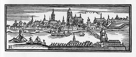 Frankfurter Mainansicht mit Alter Brücke, um 1550
