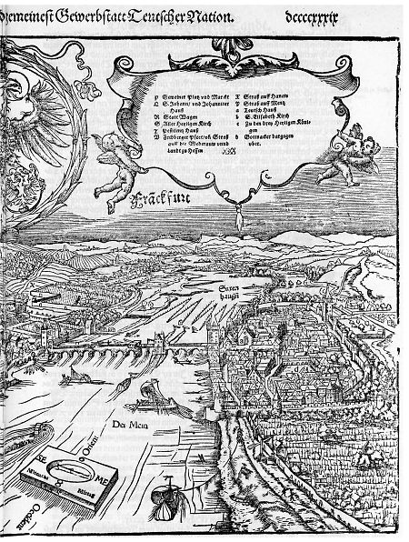 Rechte Bildseite ders ersten Ansichts Frankfurt aus der Vogelschau, 1588