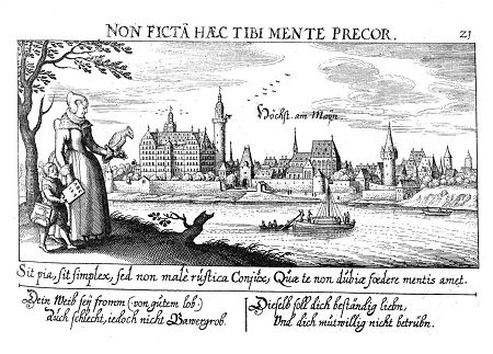 Ansicht von Höchst am Main von Süden, 1625