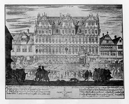 Ansicht des Roten Hauses auf der Zeil, 1699