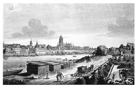 Westansicht von Frankfurt, um 1770