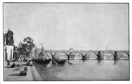 Ansicht der alten Brücke vom Metzgertor aus, 1773