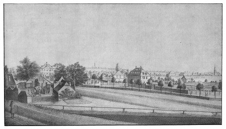 Ansicht der Gartenhäuser vor dem Friedberger Tor, 1782
