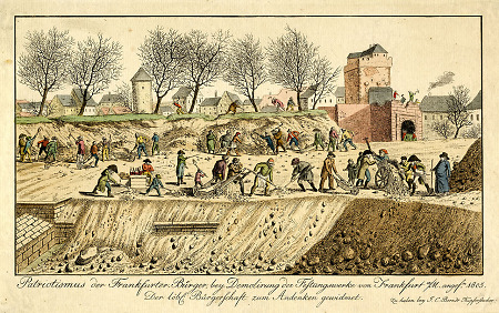 Die Frankfurter Bürger beim Schleifen der Festungswälle, 1805
