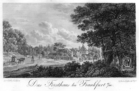 Ansicht des Forsthauses nahe Niederrad, 1818