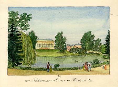 Ansicht des Bethmann'schen Museums mit Bethmannweiher, 1825