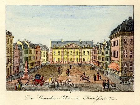 Ansicht des Theaterplatzes mit Comödienhaus, 1825