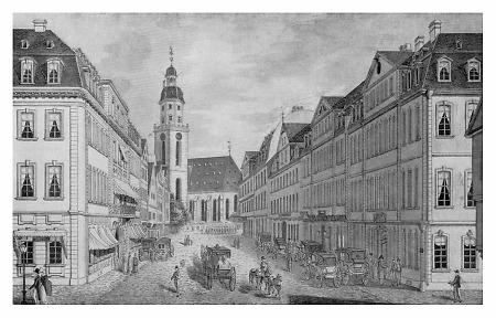 Ansicht des Steinwegs, um 1840