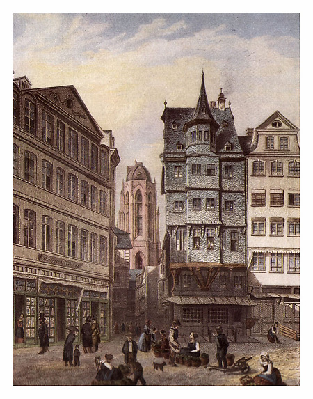 Blick vom Römerberg über den Altmarkt zum Domturm, 1845