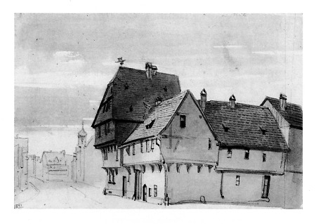 Ansicht der Bleichstraße zur Ecke Alte Gasse, 1851