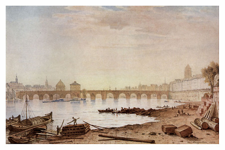 Ansicht der Mainbrücke von Osten, 1851