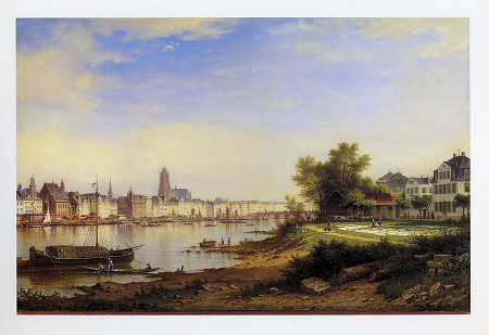 Blick auf die Andreaeschen Landhäuser am Schaumainkai, 1854