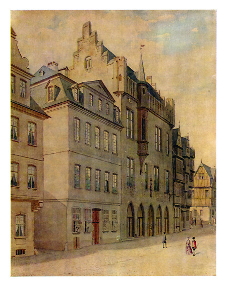 Ansicht des Schönemannschen Hauses, Großer Kornmarkt 15, 1858