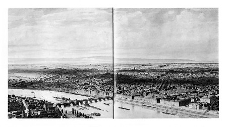 Ansicht von Frankfurt aus der Vogelperspektive, 1858