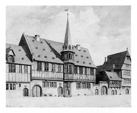 Ansicht des Darmstädter Hofes an der Zeil, 1859