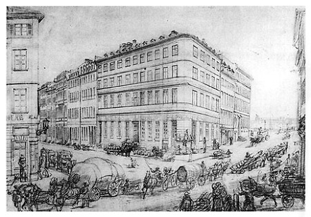 Lindheimer'sches Haus Ecke Fahrgasse / Brückenhofstraße, 1860