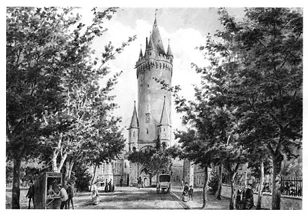 Ansicht des Eschenheimer Turms, um 1860