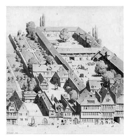 Haus und Garten des Stadtschultheißen Textor in der Friedberger Gasse, 1862