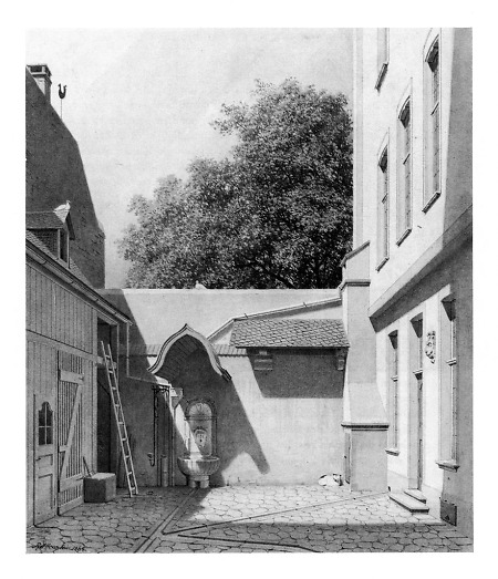Blick in den Hof des Goethehauses, 1864