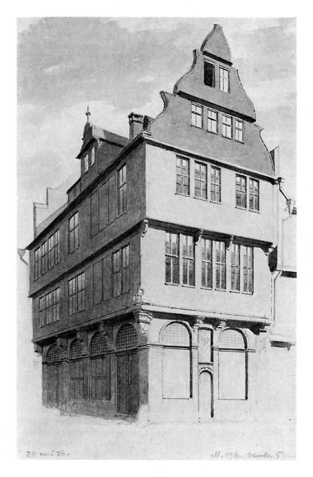 Ansicht des Hauses zur Goldenen Waage, Markt 5, 1876