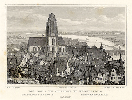 Blick über Altstadt auf Dom, nach 1830