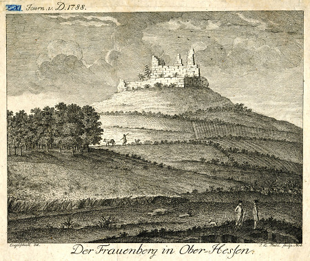 Ansicht der Burgruine auf dem Frauenberg, 1788