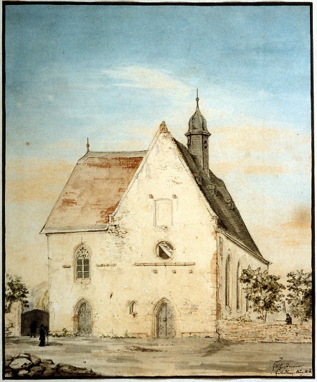 Ansicht der Leonhardskirche von Südwesten, 1826