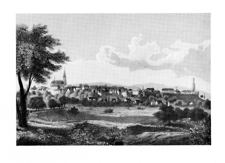Ansicht der Stadt und Burg Friedberg von Osten, um 1840