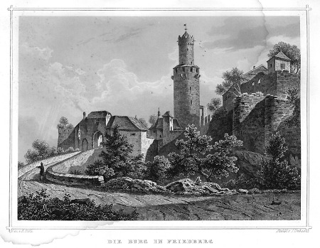 Ansicht der Burg zu Friedberg, 1849