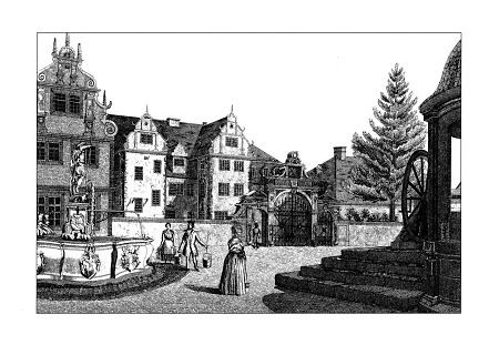 Ansicht der Friedberger Burg, um 1850