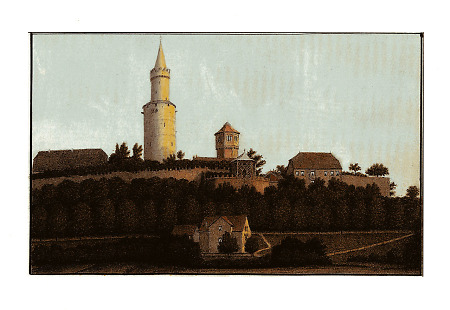 Ansicht auf die Burg Friedberg von Norden, 1893