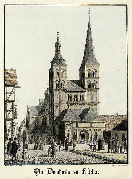 Westansicht des Doms zu Fritzlar, 1828