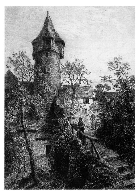 Ansicht des Turmes am Bad, um 1880