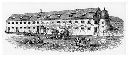 Ansicht der ehemaligen Essigfabrik, um 1840