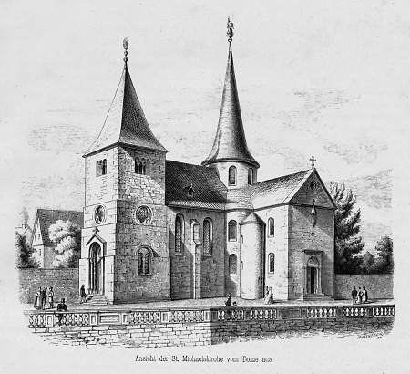 Ansicht der St. Michaelskirche von Nordosten, 1866