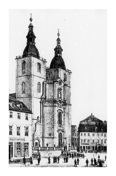 Nordwestansicht der Fuldaer Stadtkirche, 1890