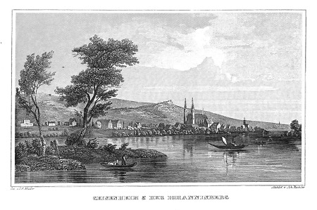 Ansicht von Geisenheim mit Johannisberg im Hintergrund, 1862