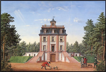 Ansicht des Fürstlichen Jagdhauses Louisburg in der Griesheimer Tanne, 1852