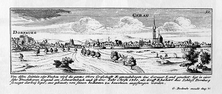 Ansicht von Groß-Gerau mit Dornberg, 1721