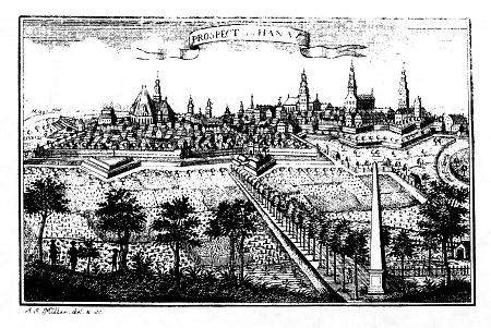 Ansicht der Stadt Hanau von Südosten, um 1780