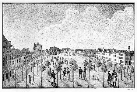 Ansicht des Paradeplatzes nach Osten, um 1830