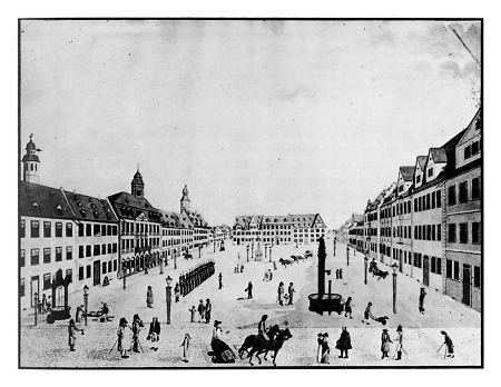Ansicht des Hanauer Marktplatzes, um 1830