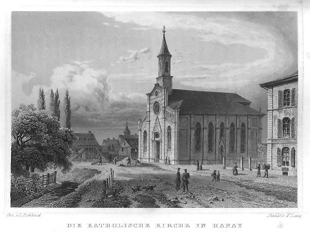 Ansicht der katholischen Kirche am Bangert, 1850