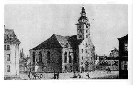 Ansicht der Johanneskirche zu Hanau, um 1870