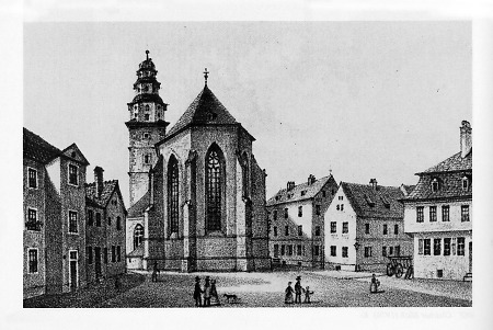 Ansicht der Marienkirche von Osten, um 1870