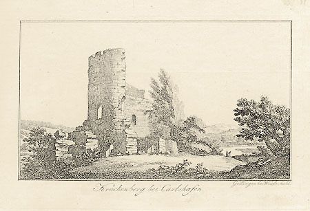 Ansicht der Krukenburg bei Helmarshausen, 1808
